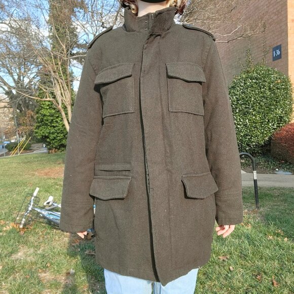 ◖ Tasso Elba dark green wool coat ◗ - Picture 3 of 8